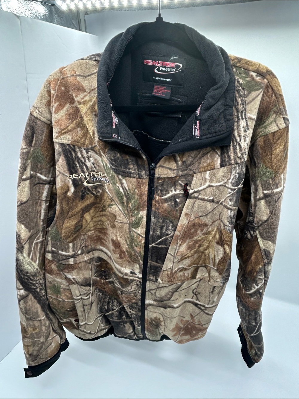 Realtree by Whitewater Pro Series Camouflage Full Zip Fleece Jacket L